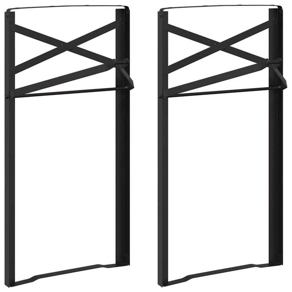 vidaXL Sörasztal láb 2 pcs Fekete 39 x 3 x 75 cm Porszórt acél