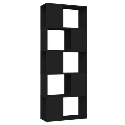 vidaXL fekete forgácslap térelválasztó könyvszekrény 60 x 24 x 155 cm