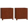 vidaXL 2 db rozsda sz&iacute;nű corten ac&eacute;l n&ouml;v&eacute;nytart&oacute; l&aacute;bbal 50x50x50 cm
