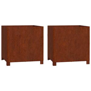 vidaXL 2 db rozsda sz&iacute;nű corten ac&eacute;l n&ouml;v&eacute;nytart&oacute; l&aacute;bbal 50x50x50 cm