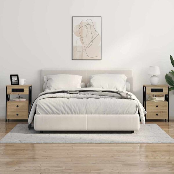 vidaXL &Eacute;jjeliszekr&eacute;ny 2 pcs Sonoma t&ouml;lgy 40 x 31 x 60 cm Faanyag