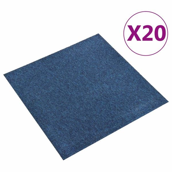 vidaXL Szőnyeg 20 pcs S&ouml;t&eacute;t k&eacute;k 50 x 50 cm 100% Polipropil&eacute;n