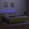 vidaXL z&ouml;ld sz&ouml;vet rug&oacute;s &eacute;s LED-es &aacute;gy matraccal 180 x 200 cm