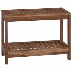 vidaXL F&uuml;rdőszobai Kisasztal Term&eacute;szetes 60 x 30 x 45 cm T&ouml;m&ouml;r Teakfa