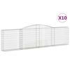 vidaXL 10 db &iacute;ves horganyzott vas gabion kos&aacute;r 400x30x100/120 cm