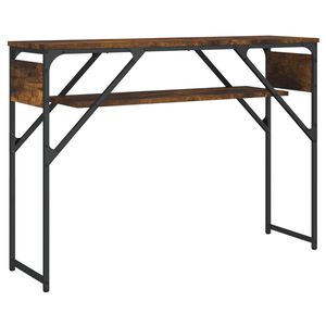 vidaXL f&uuml;st&ouml;s t&ouml;lgy sz&iacute;nű szerelt fa t&aacute;lal&oacute;asztal polccal 105x30x75 cm