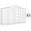 vidaXL 3 db &iacute;ves horganyzott vas gabion kos&aacute;r 200x50x120/140 cm