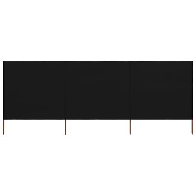 vidaXL fekete szövet 3-paneles szélfogó 400 x 120 cm