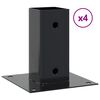 vidaXL 4 db antracit porsz&oacute;rt ac&eacute;l oszlopalapok n&eacute;gyzet alak&uacute; 61x61 mm