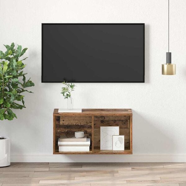 vidaXL TV szekrény garnitúra Öreg fa 37 x 37 x 72 cm Faanyag