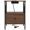vidaXL &Eacute;jjeliszekr&eacute;ny fi&oacute;kkal Barna T&ouml;lgy 41,5 x 40,5 x 55 cm Faanyag