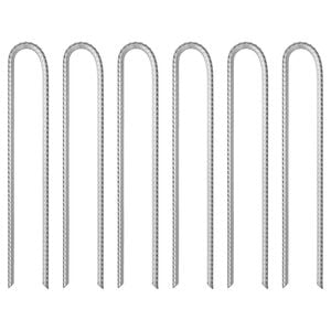 vidaXL 6 db U-alak&uacute; horganyzott ac&eacute;l s&aacute;torc&ouml;vek 37 cm &Oslash;10 mm