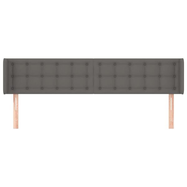 vidaXL szürke műbőr szárnyas fejtámla 183x16x78/88 cm