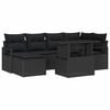 vidaXL Kerti Kanap&eacute; Szett t&aacute;rol&oacute;val 7 pcs Fekete Poli rattan