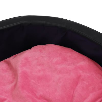 vidaXL fekete-rózsaszín plüss és műbőr kutyaágy 99 x 89 x 21 cm