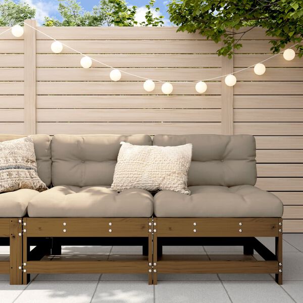 vidaXL 2 db m&eacute;zbarna t&ouml;m&ouml;r fenyőfa kerti k&ouml;z&eacute;pső kanap&eacute;