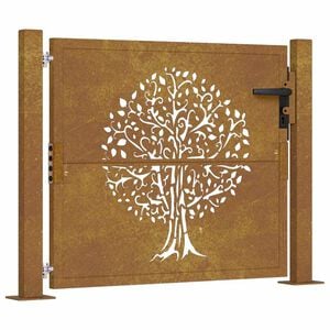 vidaXL Corten ac&eacute;l kerti kapu 100x75 cm, fa mint&aacute;zat&uacute;
