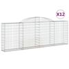 vidaXL 12 db &iacute;ves horganyzott vas gabion kos&aacute;r 300 x 30 x 100/120 cm
