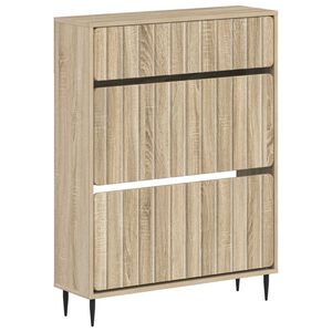 vidaXL Cipőszekr&eacute;ny ZWOLLE 78 x 24 x 103 cm Szerelt Fa Sonoma T&ouml;lgy