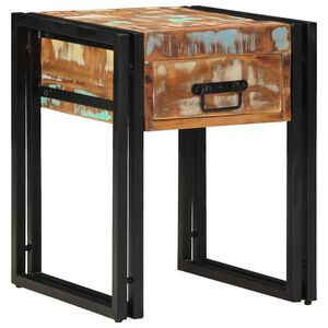 vidaXL V&eacute;gasztal fi&oacute;kkal 40 x 40 x 50 cm Szil&aacute;rd &Uacute;jrahasznos&iacute;tott Fa