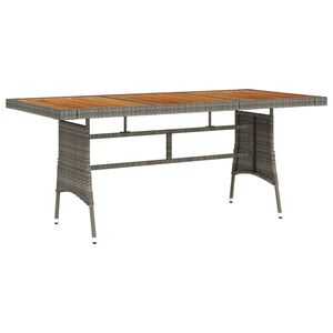 vidaXL sz&uuml;rke polyrattan &eacute;s t&ouml;m&ouml;r ak&aacute;cfa kerti asztal 160 x 70 x 72 cm