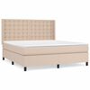 vidaXL cappuccino sz&iacute;nű műbőr rug&oacute;s &aacute;gy matraccal 160 x 200 cm