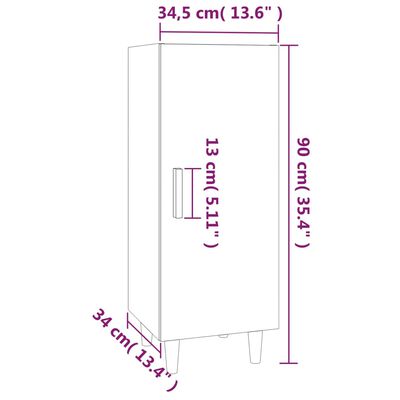 vidaXL magasfényű fehér szerelt fa tálalószekrény 34,5 x 34 x 90 cm
