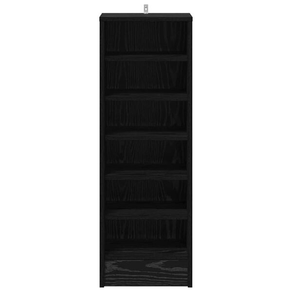 vidaXL Cipőszekr&eacute;ny polcokkal Fekete t&ouml;lgy 32 x 35 x 90 cm Faanyag