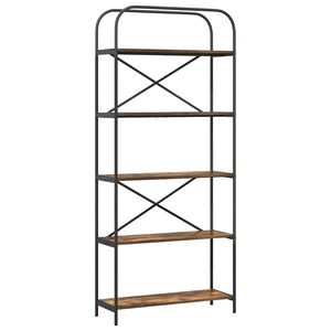 vidaXL K&ouml;nyvespolc F&uuml;st&ouml;lt t&ouml;lgy 80 x 30 x 183 cm Faanyag