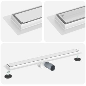 vidaXL 2 az 1-ben zuhanylefolyó Ezüst 70 cm Rozsdamentes acél 304