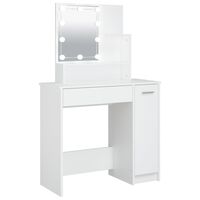 vidaXL fehér fésülködőasztal LED-del 86,5 x 35 x 136 cm