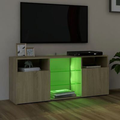 vidaXL sonoma tölgy színű TV-szekrény LED lámpákkal 120x30x50 cm