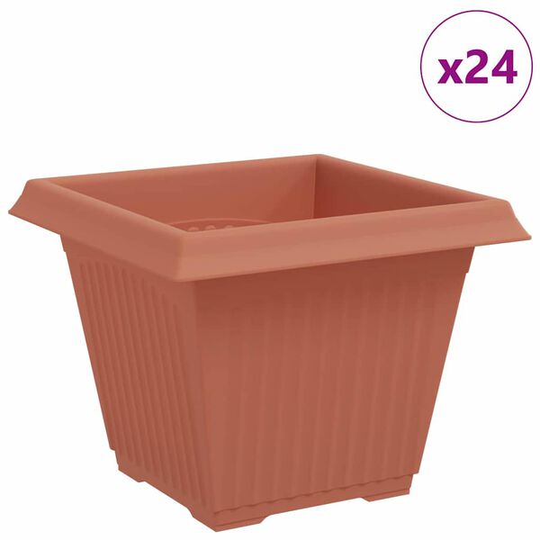 vidaXL N&eacute;gyzet Vir&aacute;gcser&eacute;p 24 pcs T&eacute;gla V&ouml;r&ouml;s 43 x 43 x 33.5 cm