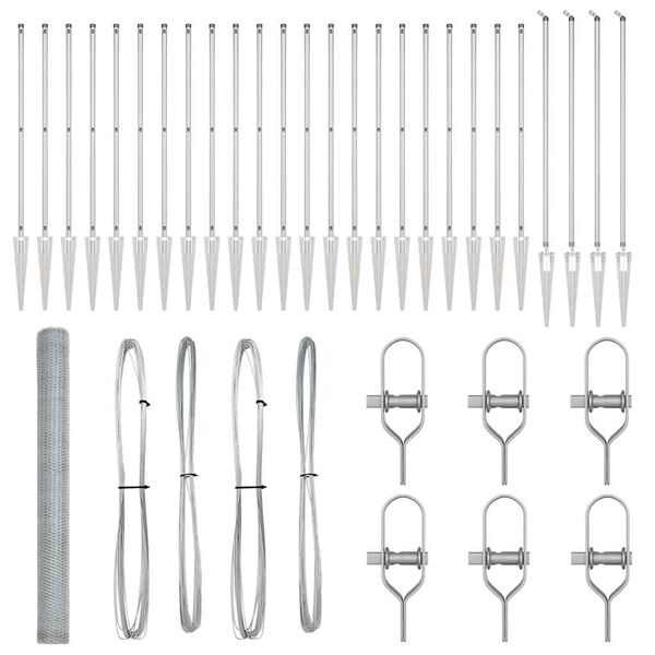 vidaXL Ker&iacute;t&eacute;soszlop Ez&uuml;st 50 x 1,5 m (25 mm r&aacute;cs) Ac&eacute;l