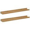 vidaXL Falpolc polcokkal t&aacute;rol&oacute;val 2 pcs Barna 60 x 9 x 3 cm Faanyag