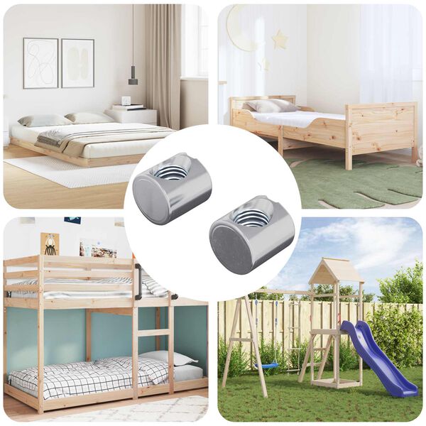 vidaXL Hord&oacute; any&aacute;k 2 pcs Ez&uuml;st M6 x 12 mm F&eacute;m