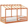 vidaXL viaszbarna t&ouml;m&ouml;r fenyőfa gyerek&aacute;gy tetővel 80 x 200 cm