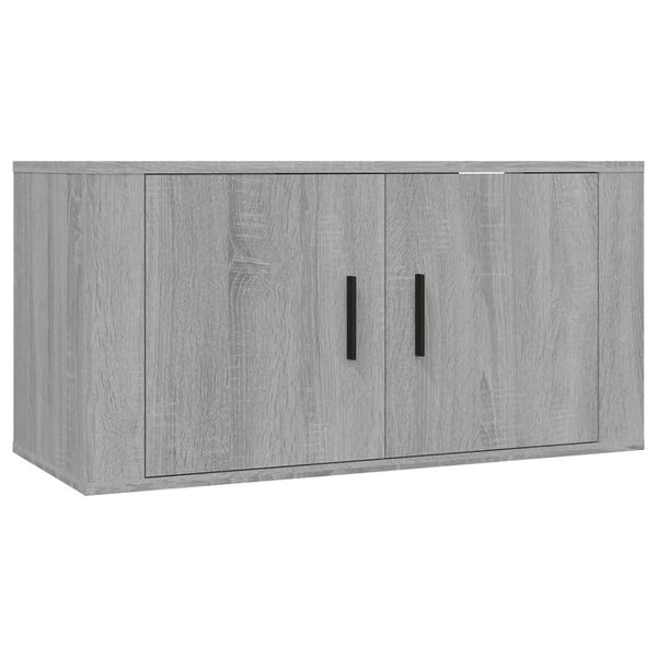vidaXL 3 db szürke sonoma falra szerelhető TV-szekrény 80x34,5x40 cm