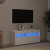 vidaXL feh&eacute;r TV-szekr&eacute;ny LED-l&aacute;mp&aacute;kkal 90 x 35 x 40 cm