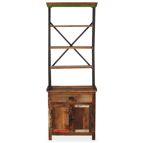 vidaXL t&ouml;m&ouml;r &uacute;jrahasznos&iacute;tott fa t&aacute;lal&oacute; polcokkal 65 x 30 x 180 cm