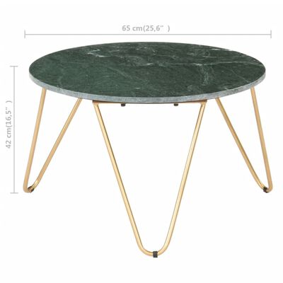 vidaXL zöld márvány textúrájú valódi kő dohányzóasztal 65 x 65 x 42 cm