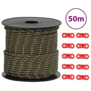 vidaXL f&eacute;nyvisszaverő s&aacute;torfesz&iacute;tő k&ouml;t&eacute;l csavarkulcsokkal 50 m 4 mm