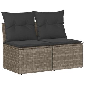 vidaXL 2 r&eacute;szes sz&uuml;rke polyrattan ak&aacute;cfa kerti &uuml;lőgarnit&uacute;ra p&aacute;rn&aacute;kkal
