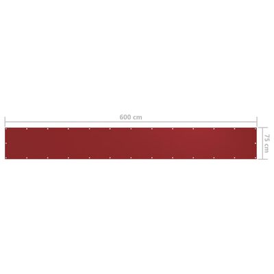 vidaXL piros oxford-szövet erkélyparaván 75 x 600 cm