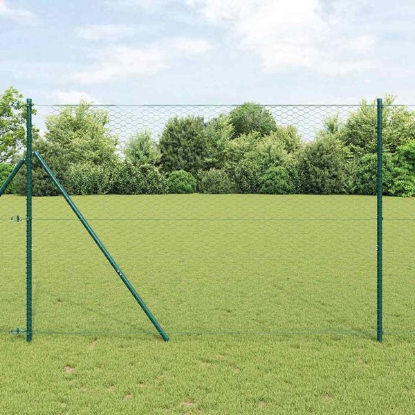 vidaXL Ker&iacute;t&eacute;soszlop Z&ouml;ld 25 x 1,5 m (36 mm r&aacute;cs) Ac&eacute;l