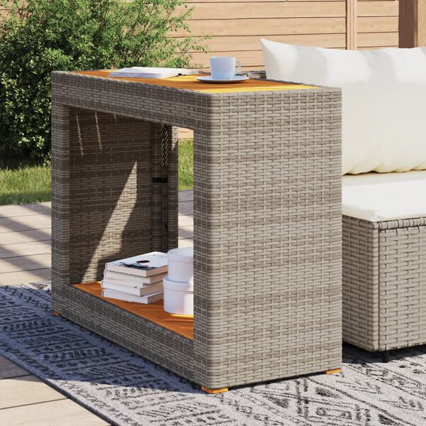 vidaXL sz&uuml;rke polyrattan falapos kerti asztal 100x40x75 cm