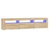 vidaXL sonoma t&ouml;lgy sz&iacute;nű TV-szekr&eacute;ny LED-l&aacute;mp&aacute;kkal 180x35x40 cm