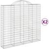 vidaXL 2 db íves horganyzott vas gabion kosár 200x50x180/200 cm
