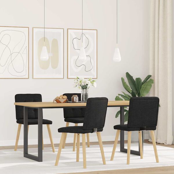 vidaXL 4 db fekete szövet étkezőszék