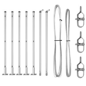 vidaXL Kerítoszlopok 7 pcs Ezüst Ø32mm 110 cm Horganyzott acél
